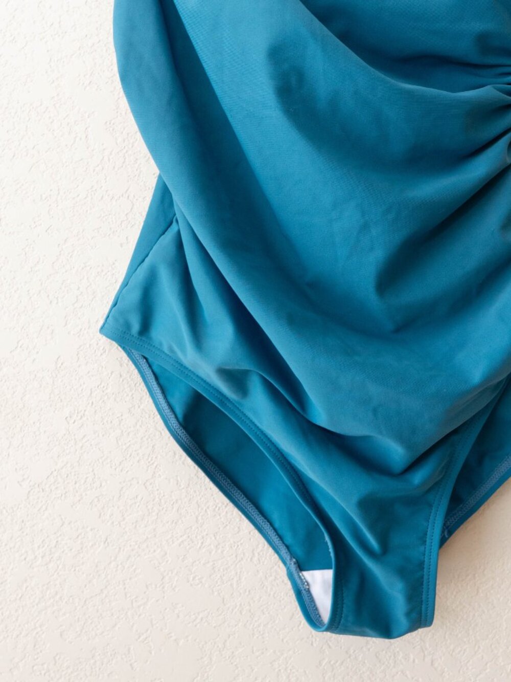 Emerald Bay Womens 12 Teal One Piece Swimsuit Ruched Tummy Control Adjustable - Picture 5 of 12